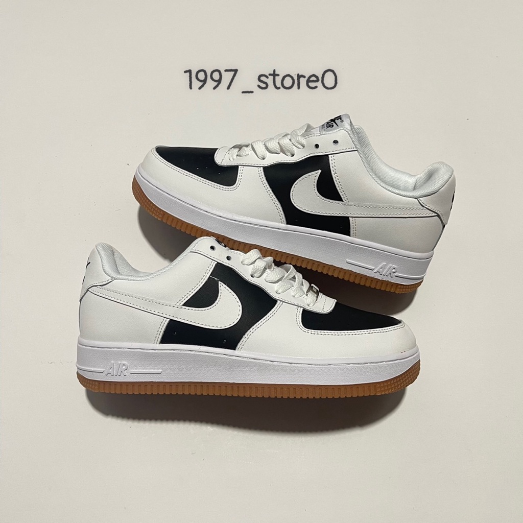 giày Air Force 1 trắng đen đế nâu cutom GC mới