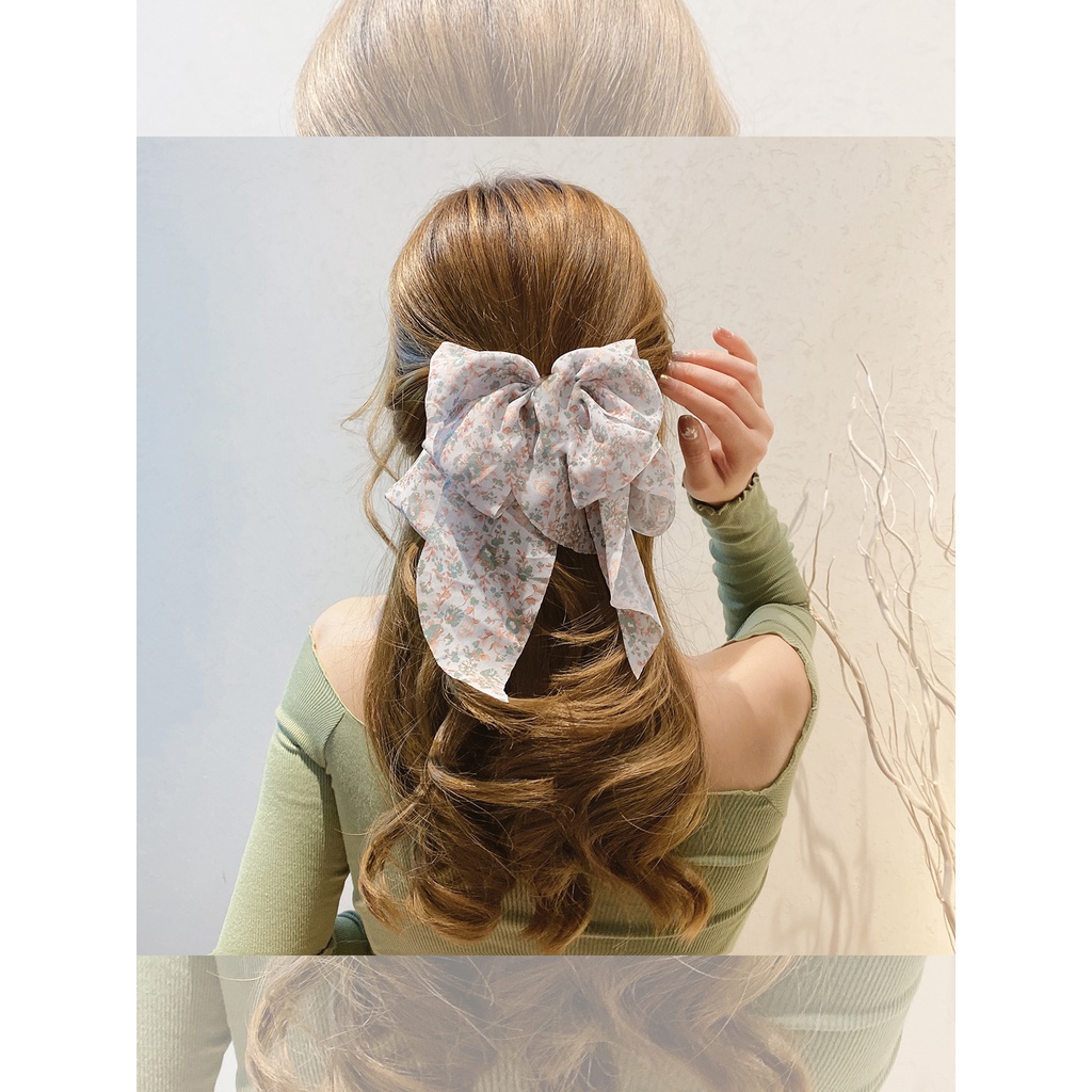 Kẹp Tóc Nơ Vải Họa Tiết Đa Dạng Thời Trang Cho Nữ