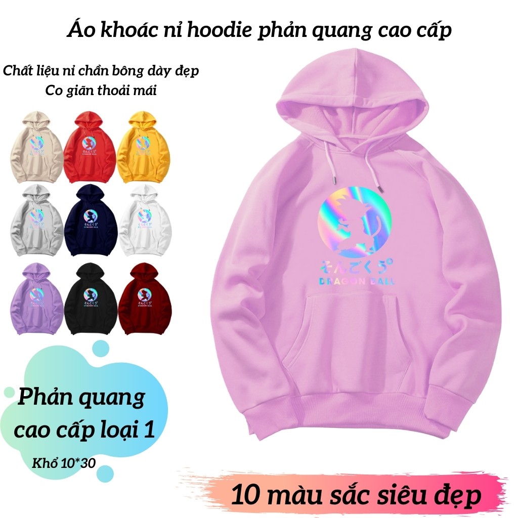 Áo khoác hoodie phản quang Dragon Ball KN33 TTK