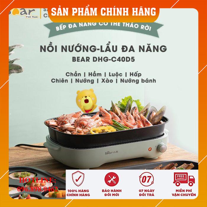 Bếp Nướng Điện Không Khói 3 Khay BEAR Chính Hãng [HOT], Nồi Lẩu Nướng - Bếp Lẩu Nướng 3 In 1 Loaị Nồi Lẩu Điện Đa Năng