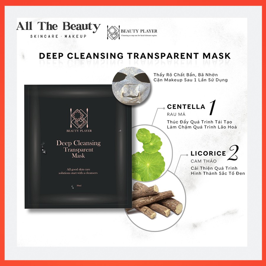 [HOT] Mặt nạ làm sạch sâu Beauty Player (Đen) | Thế Giới Skin Care