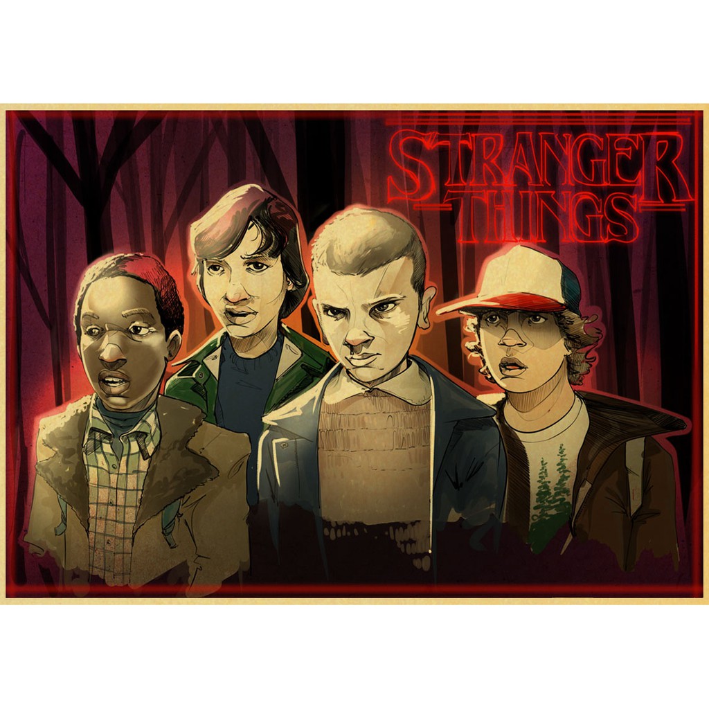 Tranh Treo Tường Trang Trí Nội Thất In Hình Stranger Things Độc Đáo