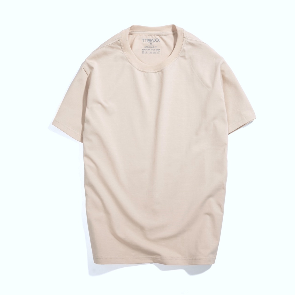 Áo Thun Nam Cổ Tròn Basic TTMAXX vải cotton dày dặn, co giãn, tay ngắn fom regular Fit 100cotton