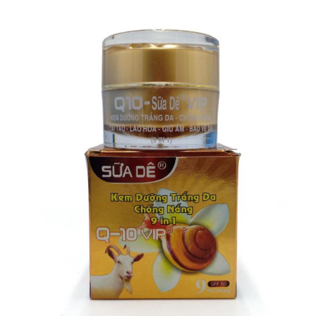 Kem Q10 Sữa Dê trắng da chống nắng 9 in 1 vip 30g