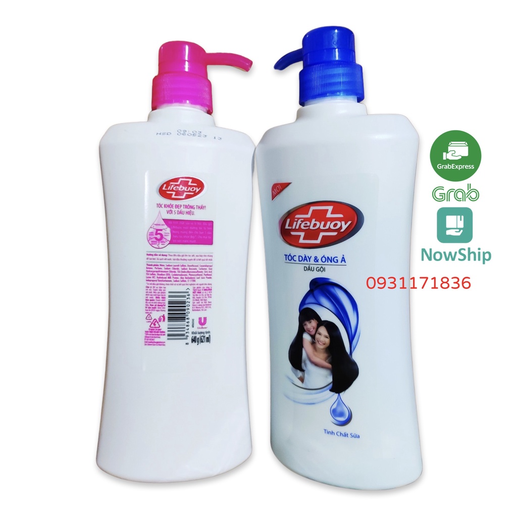 [Hoả Tốc] Dầu gội Lifebuoy Tóc Dày Óng Ả Xanh và Tóc Mềm Mượt Hồng 640g 640 g