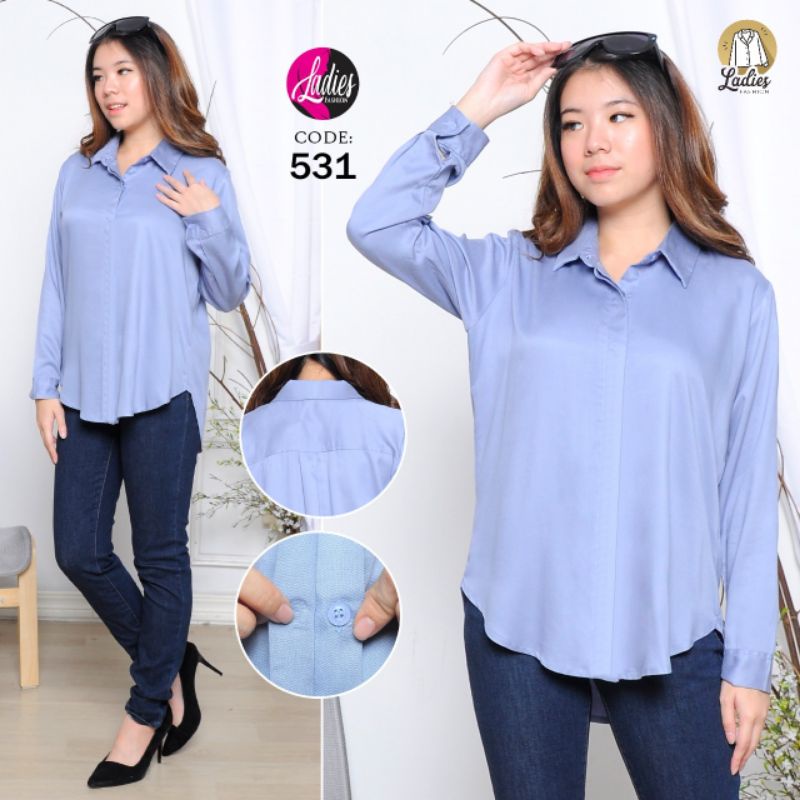 Áo Sơ Mi Nữ Tay Dài Van Đôi (Nút Bên Trong) Cotton twill - 531