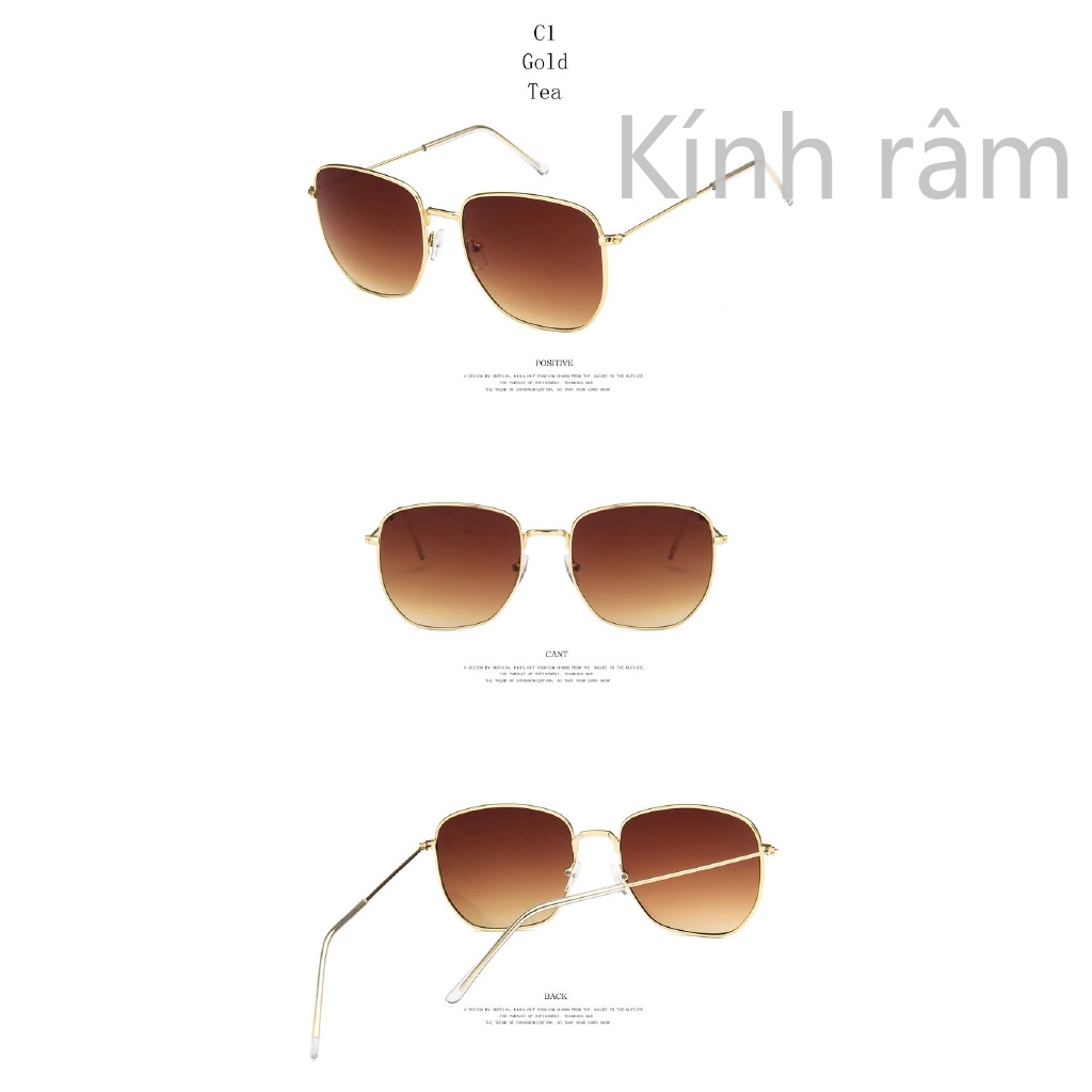 Kính mát gọng kim loại chống nắng UV400 cho nam &amp; nữ