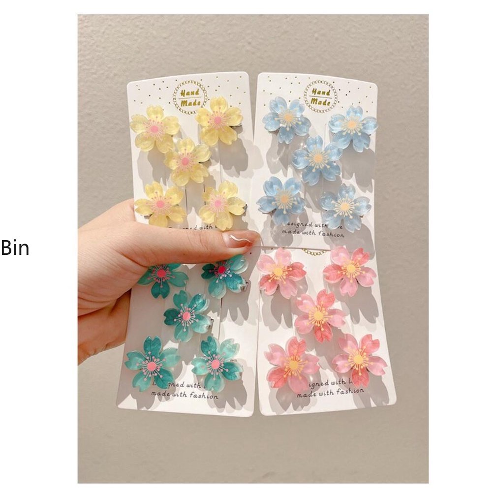 Bingo set 5 Kẹp Tóc Đính Hoa Dễ Thương Cho Bé Gái