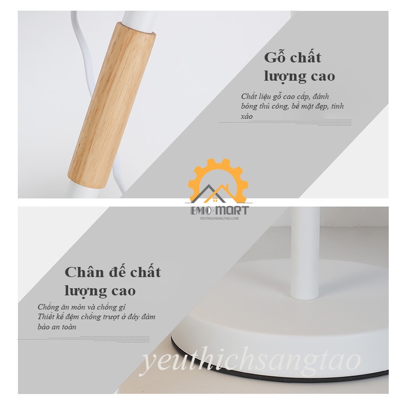 ⚡️𝗕𝗛 𝟭𝟮 𝗧𝗛𝗔́𝗡𝗚⚡️ Đèn Bàn Học EM05 ⚡️ Thân thép sơn tĩnh điện, Kết hợp đế gỗ tự nhiên, Tặng kèm bóng bảo vệ mắt