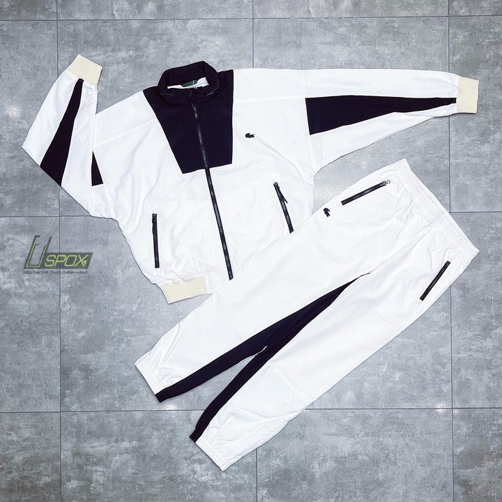 [Ảnh thật] [Chính hãng] Bộ Lacoste Thể Thao Retro Style Colorblock White