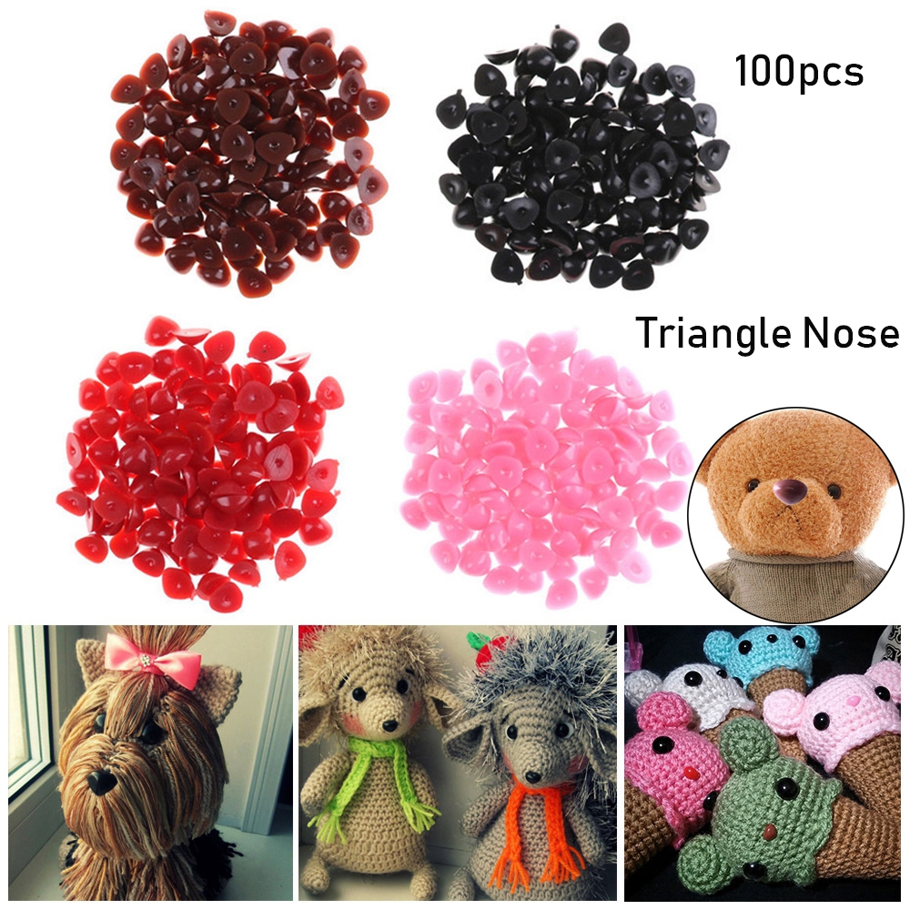 Set 100 Nút Nhựa Hình Tam Giác/Tam Giác Nhiều Màu Làm Búp Bê/ Búp Bê DIY