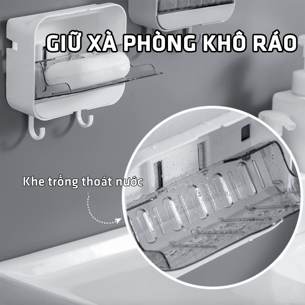 Khay Xà Bông Dán Tường , Khay Kệ Xà Phòng Nhà Tắm Bằng Nhựa Treo Tường Chịu Lực