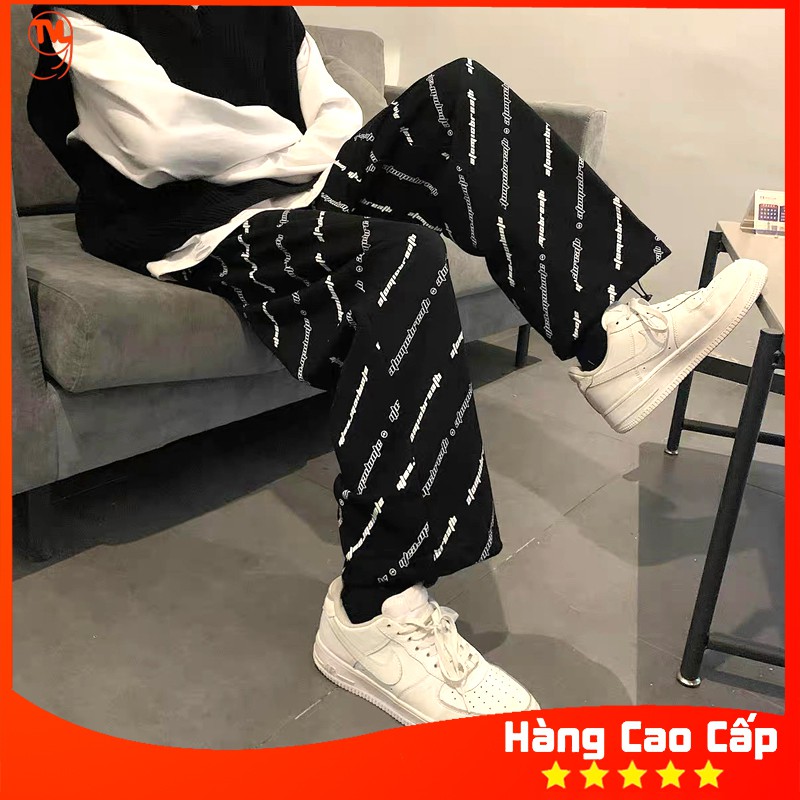 Quần ống rộng nữ TVL1999, quần jogger nữ phong cách đường phố cá tính chất liệu nỉ dày dặn có dây rút điều chỉnh gấu.