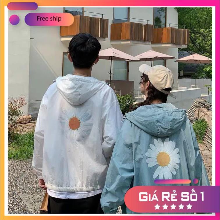 [ÁO KHOÁC NỮ,NAM] Áo Khoác Dù 2 Lớp Hình Bông Cúc Free Size 65kg AK27 | BigBuy360 - bigbuy360.vn