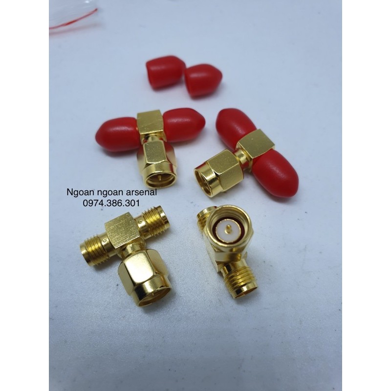 Jack chia (chạc chia) SMA đực ra 2 SMA cái (SMA Male to 2 SMA Female connector)