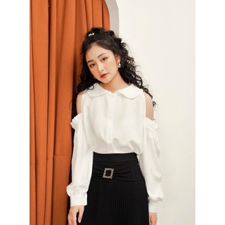 Chân váy xếp li tag vuông