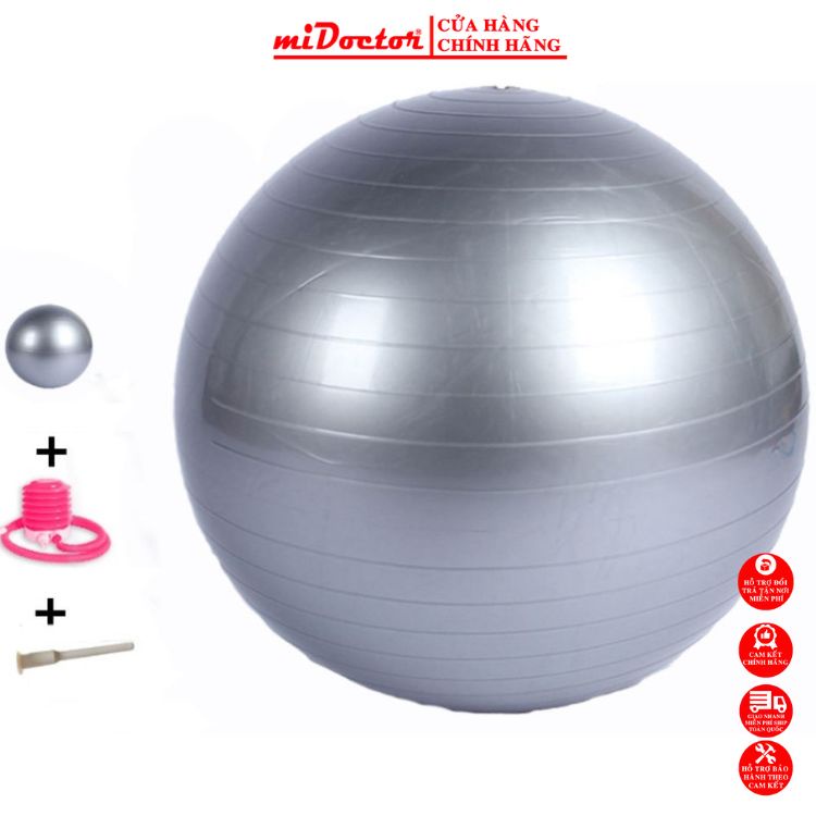 Bóng tập yoga, gym massage 65cm tặng kèm bơm tay cao cấp miDoctor