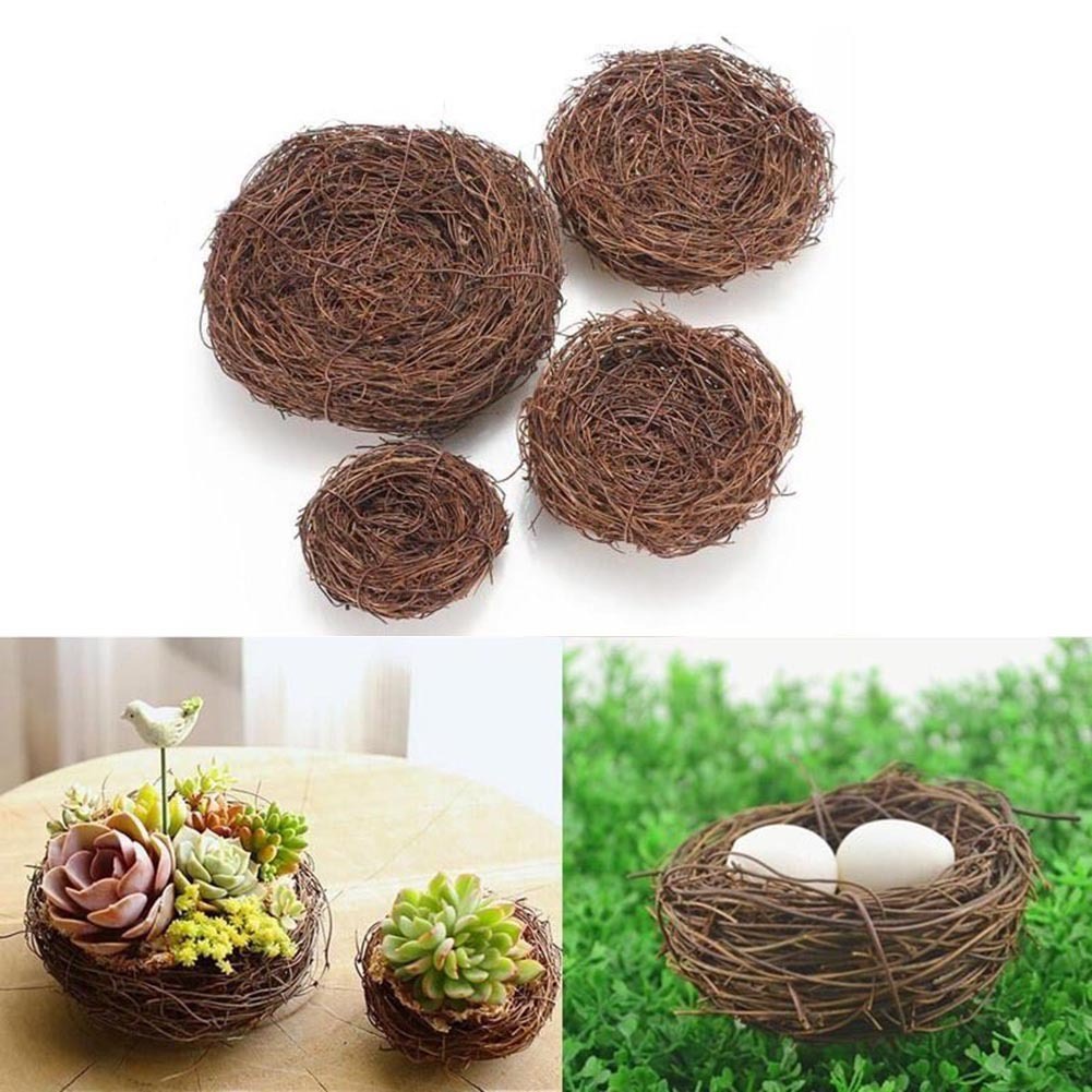 Tổ chim nhân tạo kích thước 12 / 10 / 8 / 6cm sống động trang trí nhà cửa