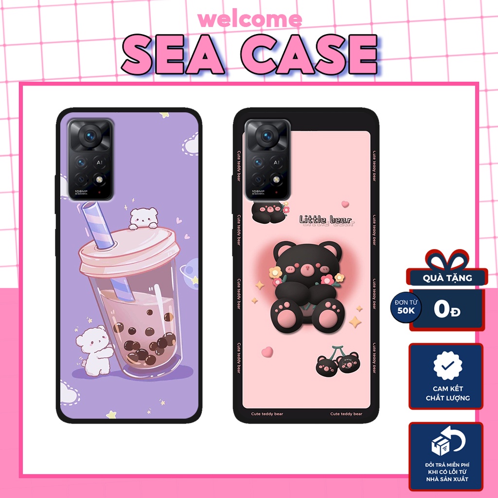 Ốp lưng XIAOMI REDMI NOTE 11/ REDMI NOTE 11S hình gấu đáng yêu,dễ thương – ốp nhựa chống trầy,chống va đập