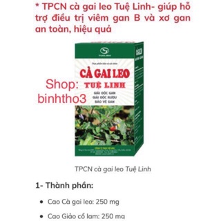 Cà gai leo tuệ linh  (người chức năng gan suy giảm, viêm gan B mạn tính, tiếp xúc hoá chất độc hại