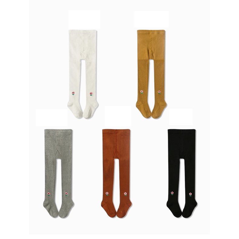 Quần tất cotton thêu hoa liền bàn dễ thương cho bé gái