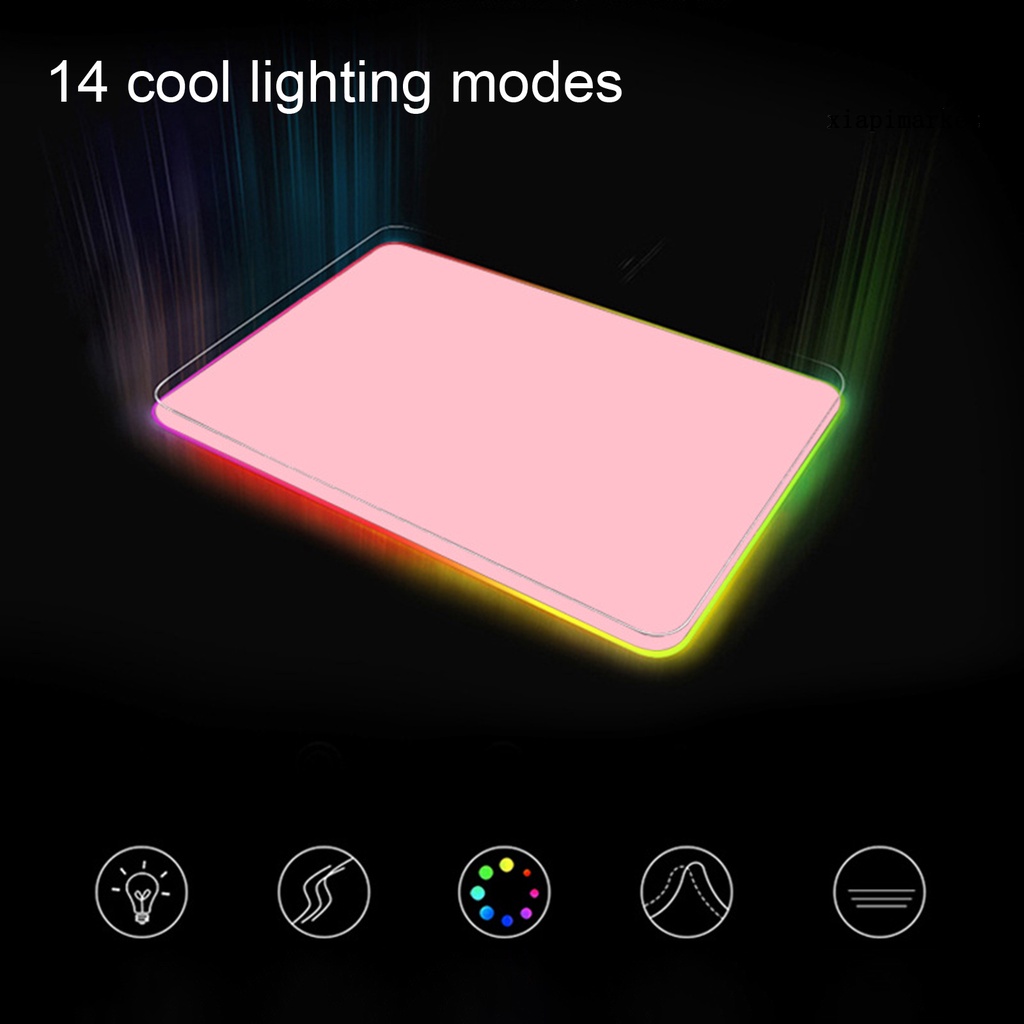 LOP_Colorful Luminous RGB Light Effect Large Size Anti-slip Computer Keyboard LED Mouse Pad Mat for PC