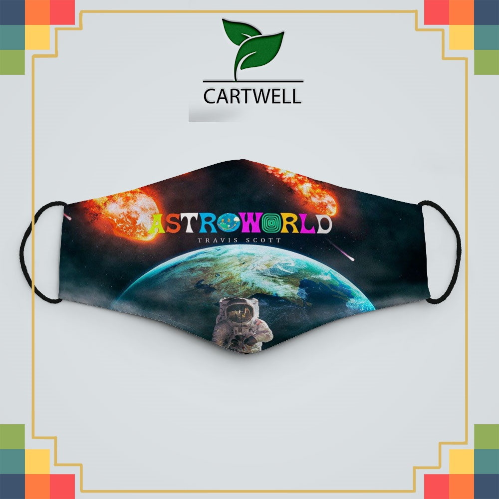 Khẩu trang vải poly 2 da A.s.t.r.o.w.o.r.l.d_197 CARTWELL chất liệu dày 2 lớp chống nắng phòng dịch bệnh lọc không khí
