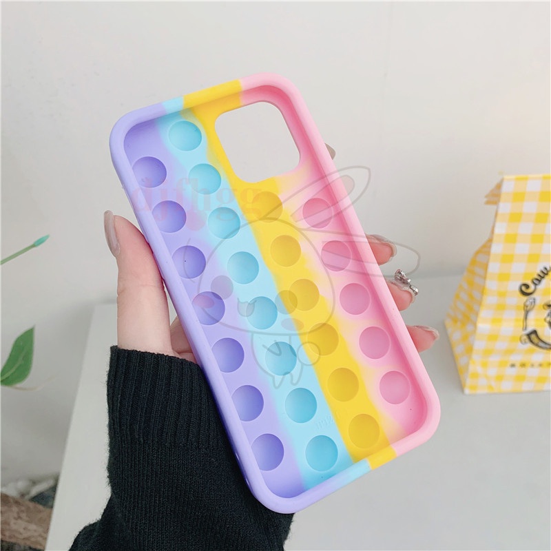 Ốp điện thoại kiểu bong bóng bóp cho iPhone 13 12 Mini 11 Pro 7 8 6 6s Plus X Xs Max Xr SE2 SE 2020