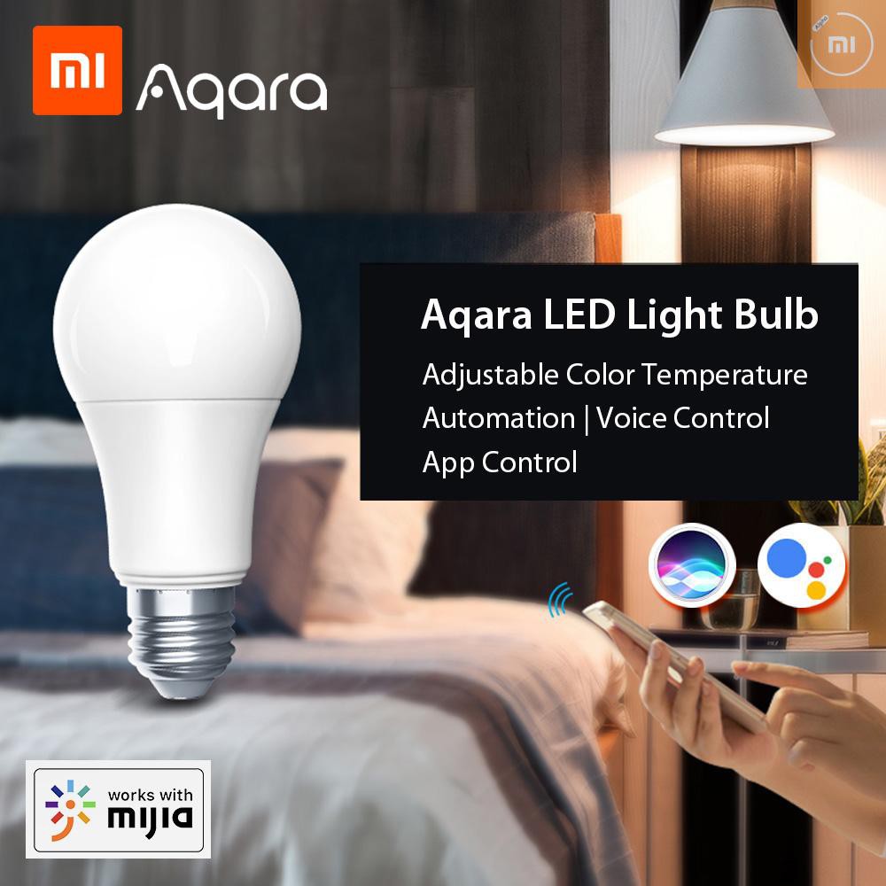 A&M Xiaomi Aqara ZNLDP11LM LED Light Bulb 9W 2700K~6500K 806lm Dimmable Brightness Soft White Light Smart LED Lamp Light Household Devices Home Kit Work for Mijia Siri Google Voice App Remote Control 220-240V