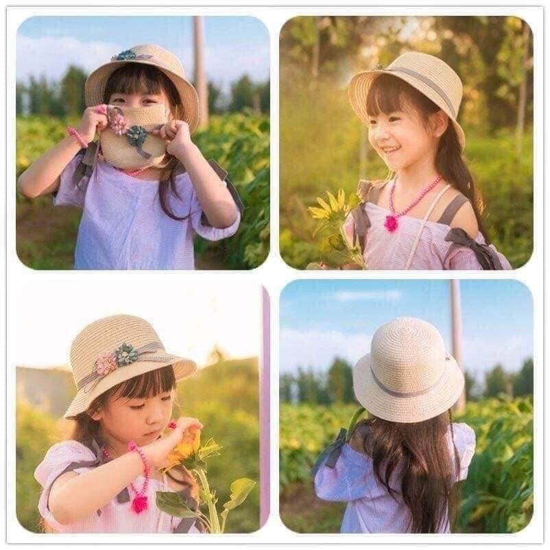 Set Mũ Kèm Túi Cói - Mũ Cói - Túi Cói Cho Bé