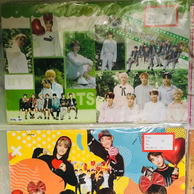 một tấm Bìa bao tập lồng nilong bên ngoài  BTS BTSkpop Bìa bao Blackpink