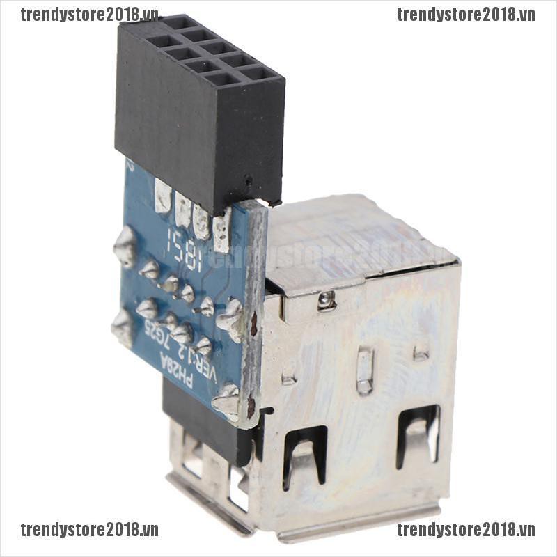 Đầu Chuyển Đổi 2 Cổng Usb 2.0 A Female Sang 9pin Male