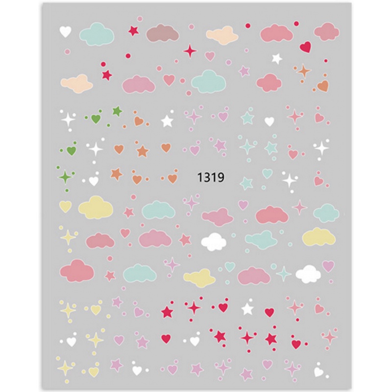 [Hàng mới về] 1 Tờ nhãn dán hình mây lung linh trang trí móng diy