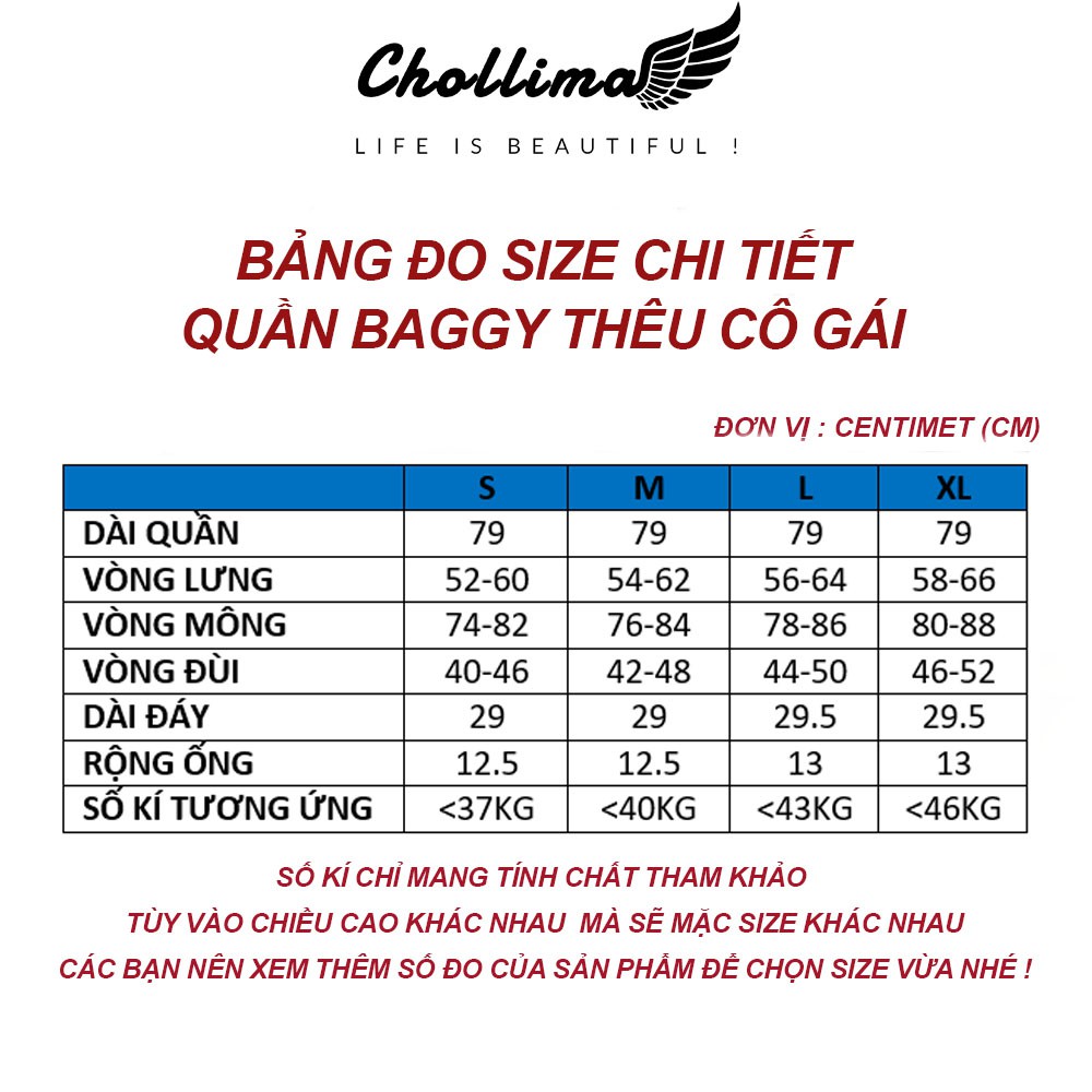 Quần jeans nữ lưng thun Chollima thêu cô gái QD021 - Quần bò 9 tấc lưng thun | BigBuy360 - bigbuy360.vn