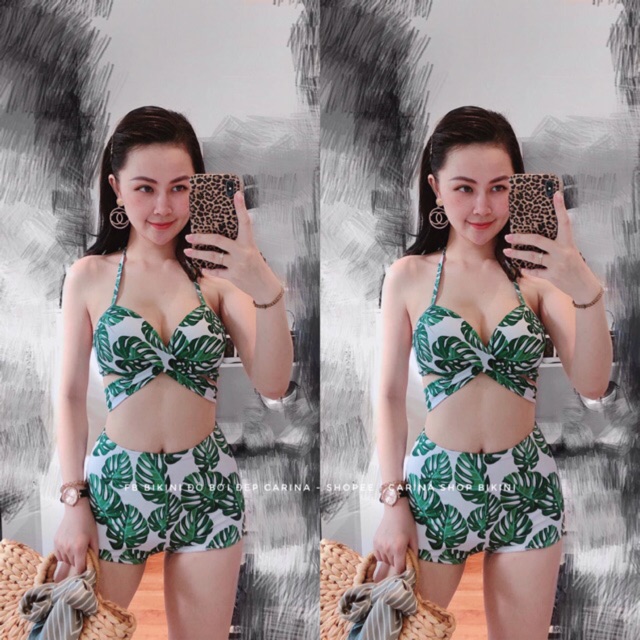 Bikini đồ bơi đi biển xanh lá 2020