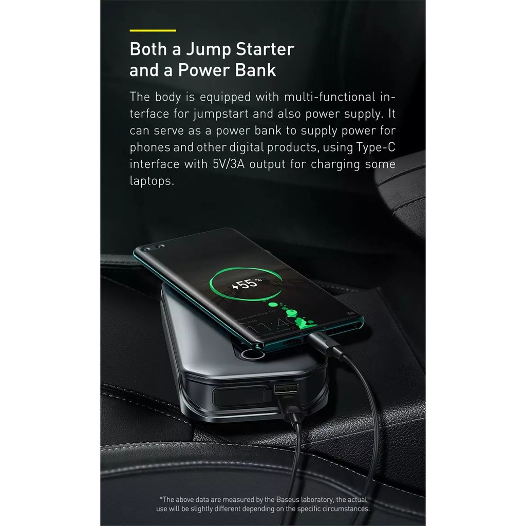 Bộ kích nguồn dùng cho ô tô Baseus Super Energy Pro Car Jump Starter Pin 12000mAh - 5V/3A, 3in1 thế hệ mới