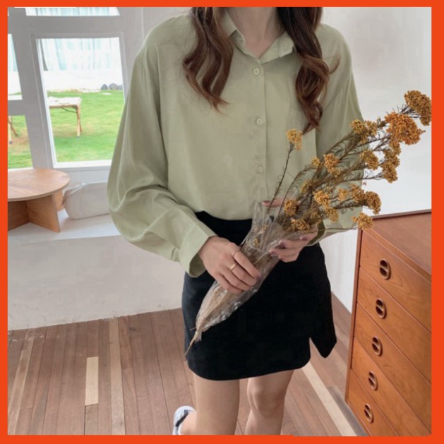 Áo sơ mi cổ polo dài tay dáng rộng thời trang Hàn Quốc loại 1 loại 1 aosominuhot | BigBuy360 - bigbuy360.vn