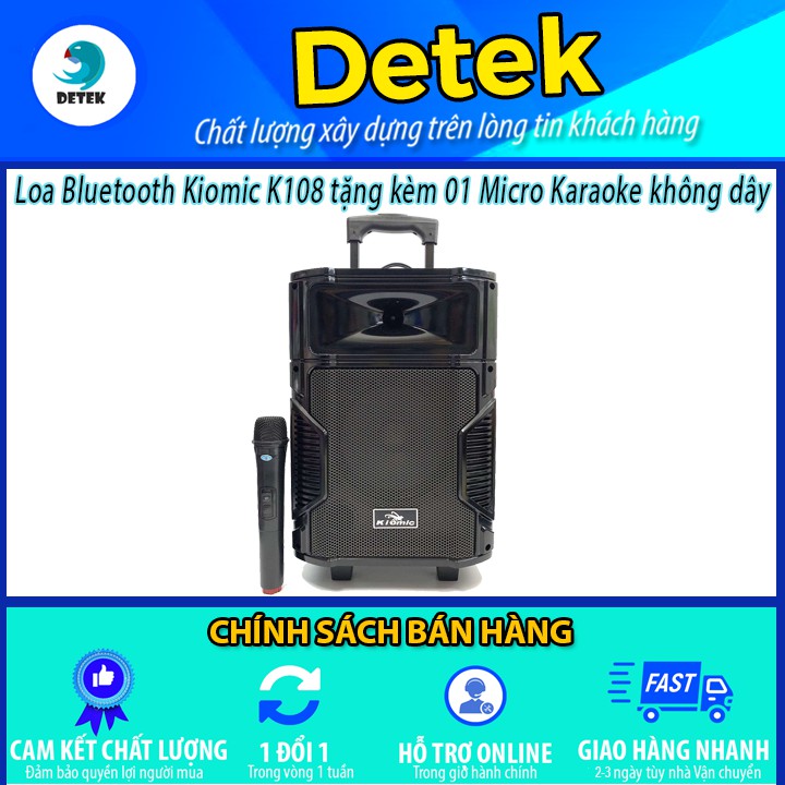 Loa Bluetooth Kiomic K108 tặng kèm 01 Micro Karaoke không dây