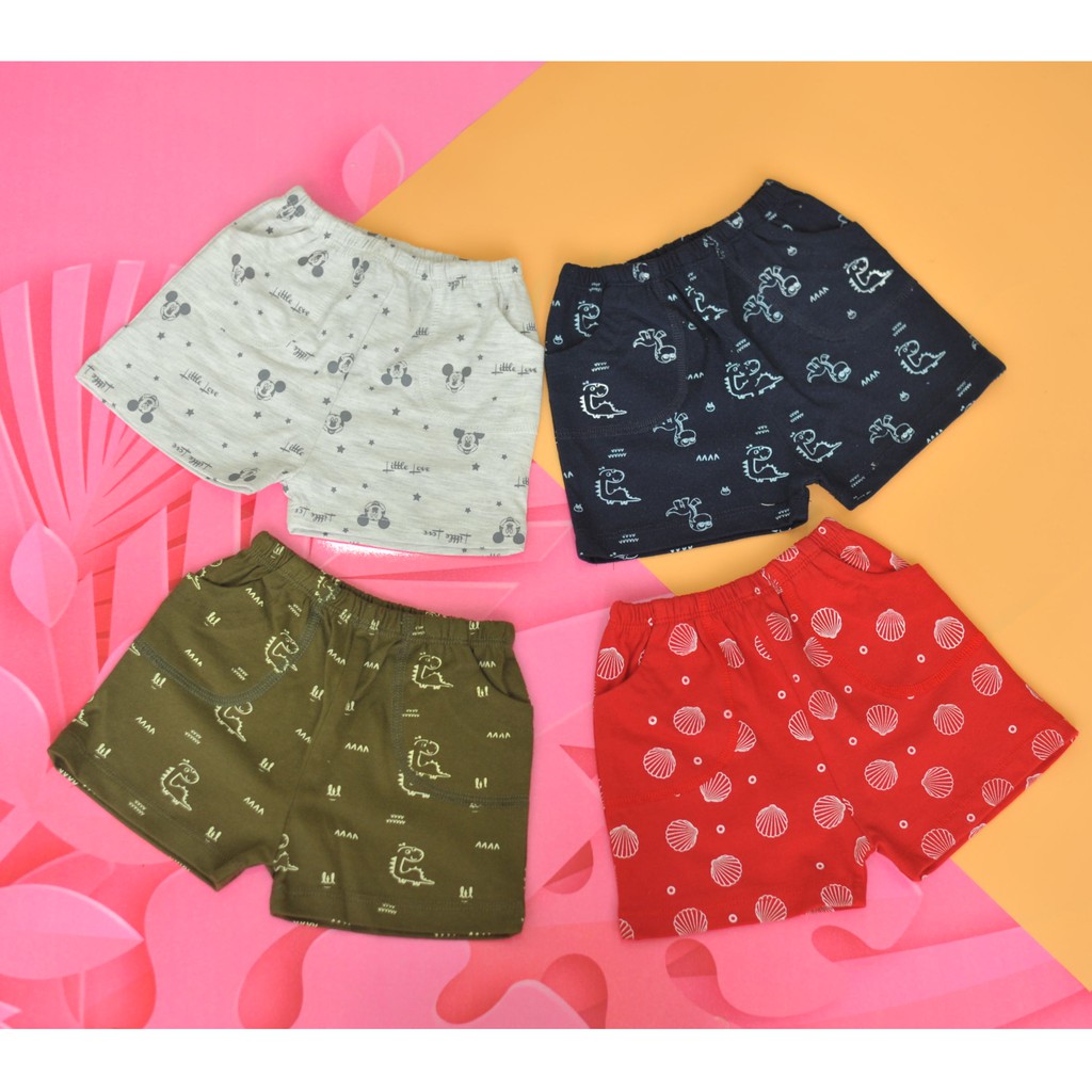 Quần đùi cotton in hình cho bé từ 6 tháng đến 3 tuổi Little Love