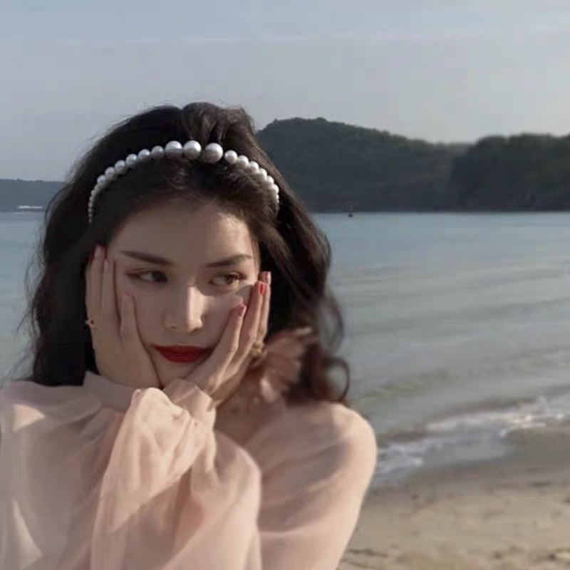 Băng đô cài tóc đính ngọc trai nhân tạo Doudou Hàng cao cấp Bờm tóc nữ phong cách Hàn Quốc Hot Trend Tiktok FG002