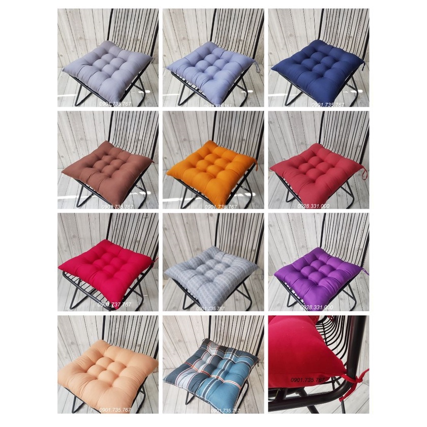 Đệm ngồi bệt, nệm lót ghế 40x40cm có dây buộc