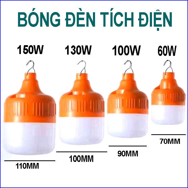 Bóng Đèn Tích Điện siêu sáng liên tục từ 6 đến 8 h sạc điện