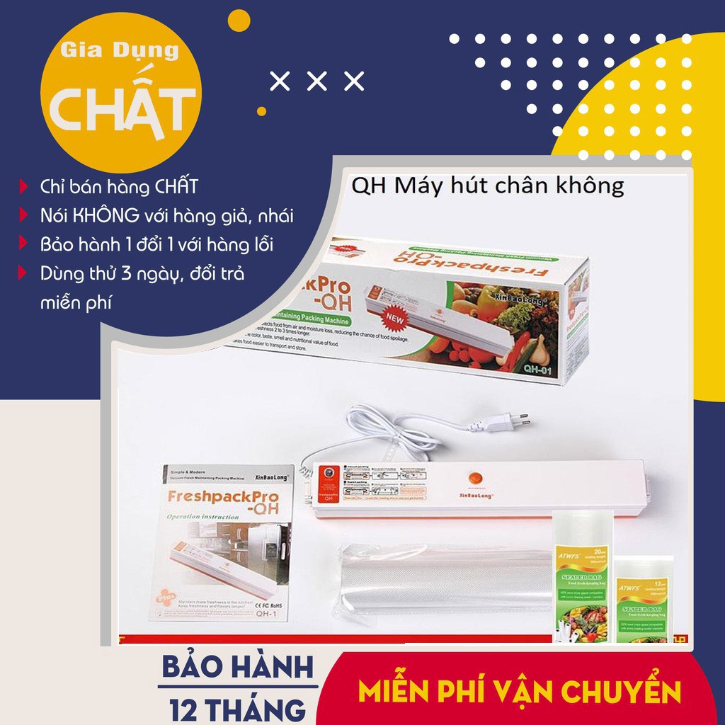 [Hàng Nội Địa] Máy hút chân không Fresh Pack Pro, máy hút chân không kiêm hàn miệng túi thực phẩm cao cấp - BH 12 tháng