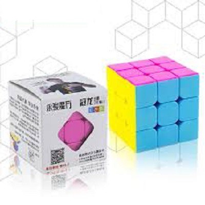 Rubik 3x3 không viền có cực trơn loại trong hộp có hướng dẫn dành trong thi đấu thích hợp cho bé trên 3 tuổi