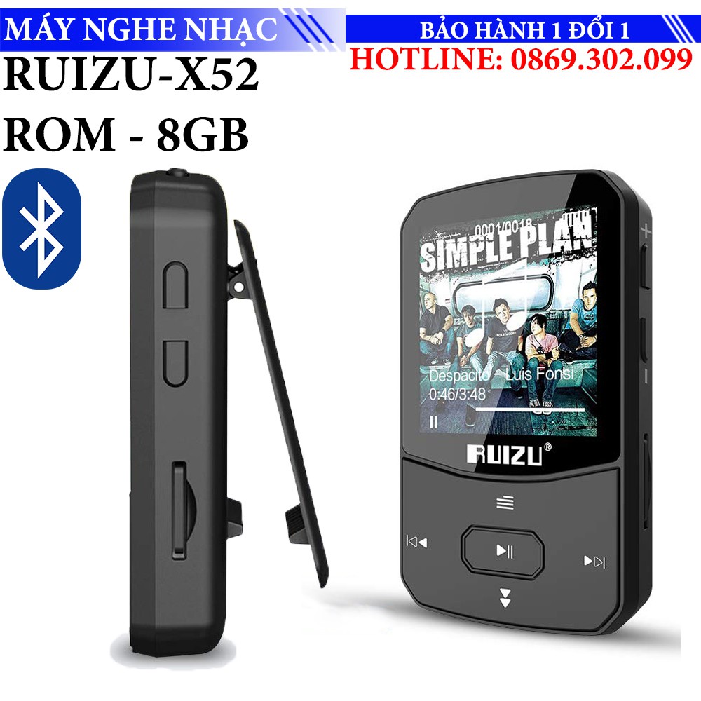 [Mã 273ELHA100K0 hoàn 7% đơn 500K] Máy Nghe Nhạc thể thao MP3 Sport Bluetooth 4.1 Ruizu X52 Bộ Nhớ Trong 8GB