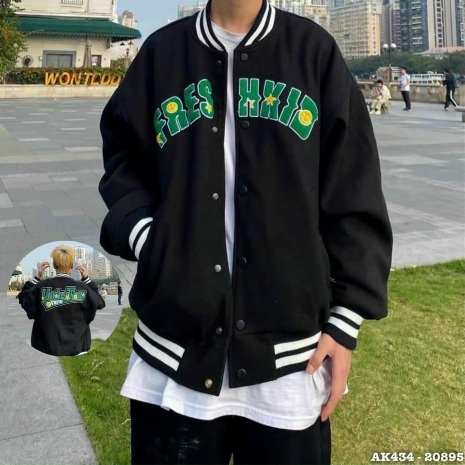 Áo Khoác Bomber Freskkid Áo Khoác Nỉ Ngoại Dầy Dặn Túi Bổ Cơi Hình In Đẹp Kiểu Dáng Raplang Form Unisex Nam Nữ