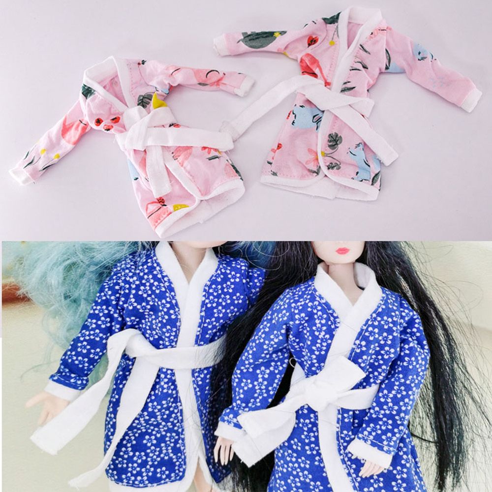 Bộ đồ ngủ mùa đông màu hồng xám thời trang cho búp bê 1/ 6 loại 30cm tùy chọn