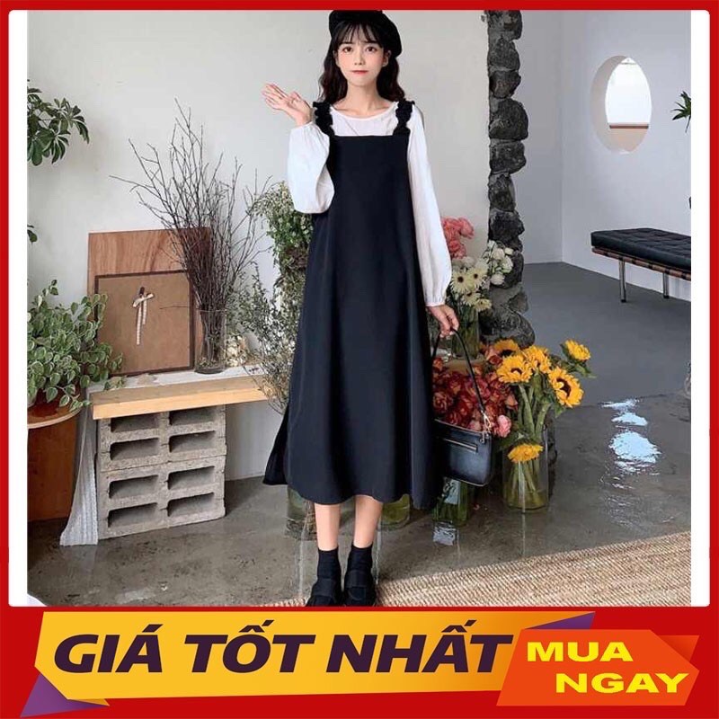Sét Váy Yếm Dáng Baby Doll- Kèm Áo Trắng Hàng Quảng Châu