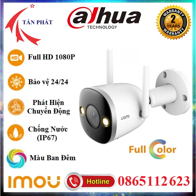 Camera IP 2M WiFi Ngoài Trời IMOU F22P Bullet 2C 2E G26EP G22P F22FP 1080P FullHD  Còi Hú, MÀU BAN ĐÊM Dahua Việt Nam