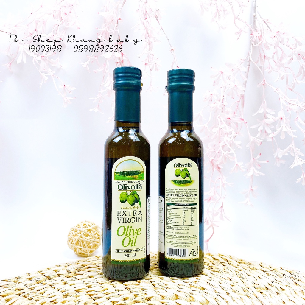 Dầu Olive nguyên chất Olivoila Extra Virgin 250ml - Shop Khang Baby